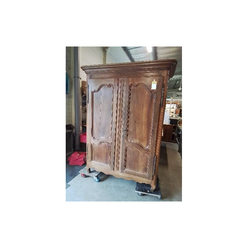 ARMOIRE LINGERE 2 PORTES BOIS MOULURÉ FIN XIXE