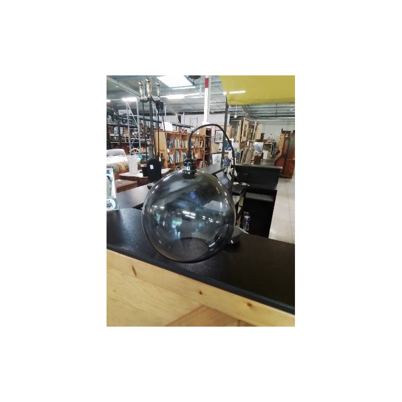 SUSPENSION GLOBE VERRE TEINTÉ NOIR