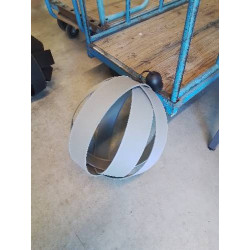SUSPENSION BOULE TISSU GRIS