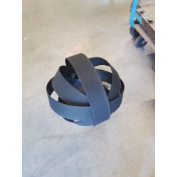 SUSPENSION BOULE TISSU NOIR 