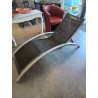 CHAISE LONGUE INCLINABLE ALU ET TOILE GRIS 