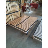 SOMMIER CADRE MÉTAL CRÈME A LATTES AVEC 4 PIEDS RÉSINE GRIS 140X190CM