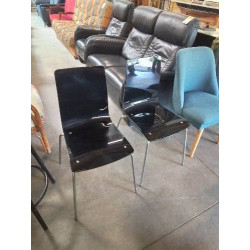 PAIRE DE CHAISES BOIS NOIR...