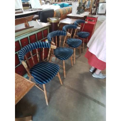 4 CHAISES BOIS CLAIR SALOON...
