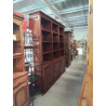 BIBLIOTHÈQUE BOIS EXOTIQUE 2 CORPS 12 NICHES 3 PORTES AJOURÉES 