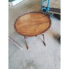 TABLE BASSE RONDE BOIS CHANTOURNÉ A ENTRETOISE 