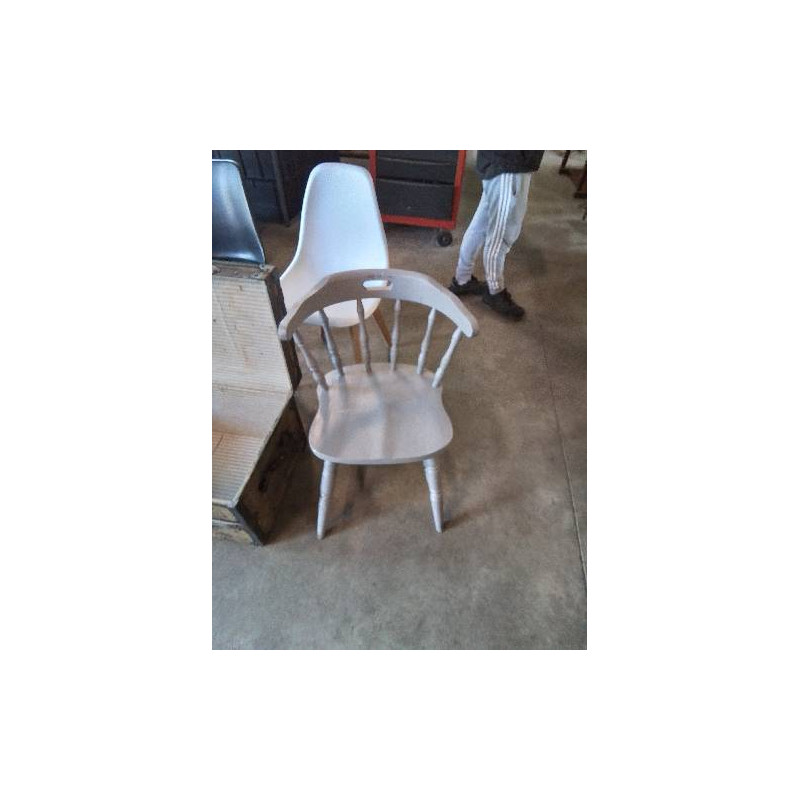 CHAISE SALOON PEINT GRIS 