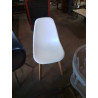 CHAISE PIÈTEMENT BOIS CLAIR ASSISE RESINE BLANC