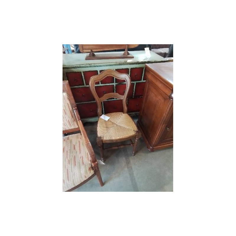 CHAISE BOIS PAILLÉ STYLE NAPOLÉON III 