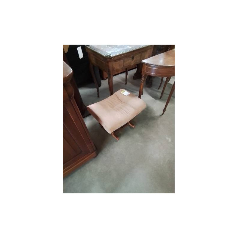 REPOSE PIEDS BOIS CLAIR TISSU ROSÉ 