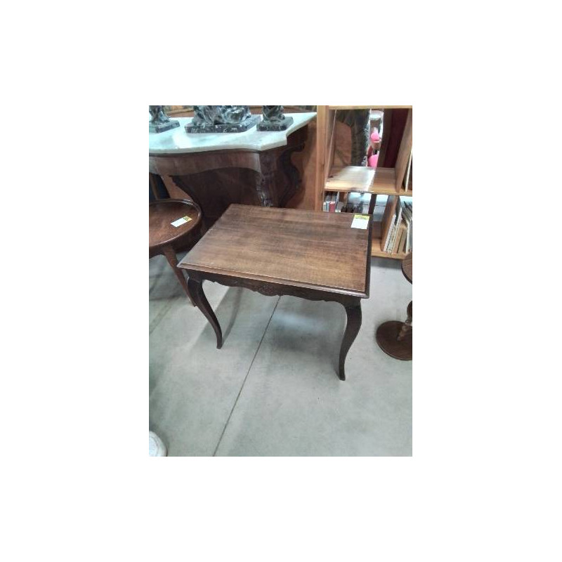 TABLE BASSE RECTANGULAIRE BOIS GRAVE PIEDS GALBES STYLE RÉGENCE 