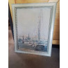 AQUARELLE VOILIERS A ROUEN STRATSRAAD LEHMKUHL JEAN SELOSSE (1922-2016)