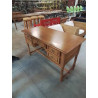 BUREAU CHENE CLAIR MOULURÉ A ENTRETOISE  STYLE RÉGENCE 5 TIROIRS BOIS