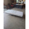 LIT D’APPOINT PLIANT A ROULETTES CADRE MÉTAL GRIS MATELAS MOUSSE GRIS ET BLANC
