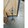CENDRIER SUR PIED LAITON ET VERRE TAILLÉ