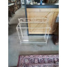 CONSOLE MÉTAL CRÈME 2 PLATEAUX VERRE