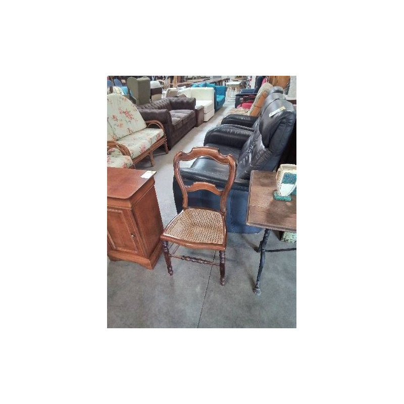 CHAISE BOIS CANNÉ DOSSIER ÉCHANCRÉ NAPOLÉON III 