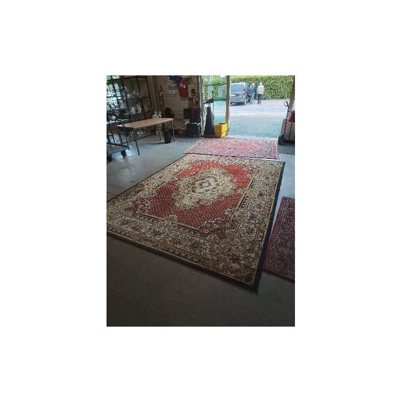 TAPIS LAINE ROUGE JAUNE ECRU 335X252CM