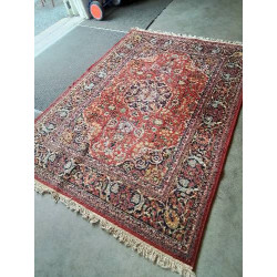 TAPIS LAINE FAIT MAIN ROUGE...