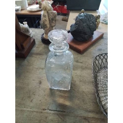 CARAFE VERRE GRAVÉ AUX PAMPRES
