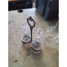 HUILIER VINAIGRIER CRISTAL ET MÉTAL FIN XIXE 