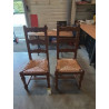 6 CHAISES BOIS PAILLE HAUT DOSSIER 3 BARREAUX