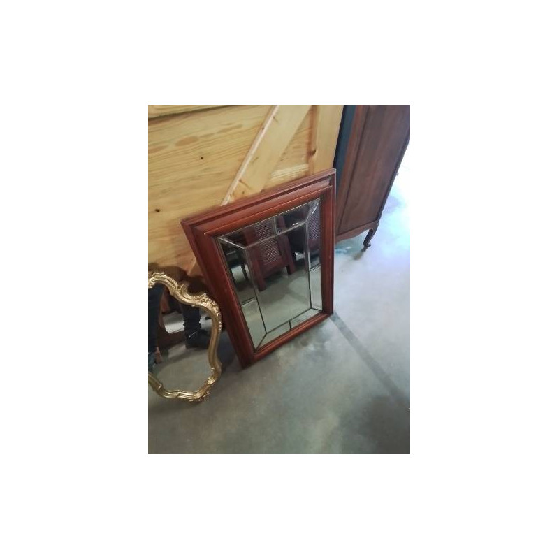 MIROIR RECTANGULAIRE A PARCLOSES BOIS MOULURÉ 