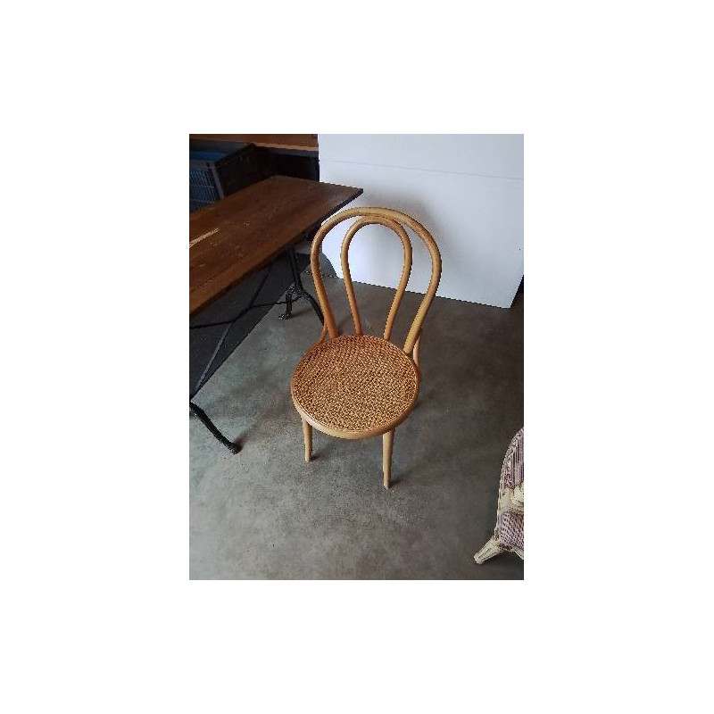 CHAISE BISTROT BOIS CLAIR COURBÉ ASSISE CANNÉE 