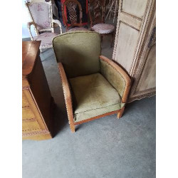 FAUTEUIL BOIS CAPITONNÉ...