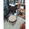 CHAISE BISTROT MÉTAL NOIR COURBÉ ASSISE CANNÉE 