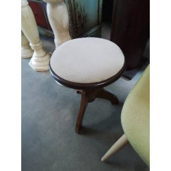 TABOURET DE PIANO A VIS PIÈTEMENT BOIS ASSISE TISSU BRIGE