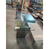 CONSOLE VALENTINOX DESIGN EMANUELE ZENERE ITALIE ACIER INOX VERRE ET MARBRE BLANC