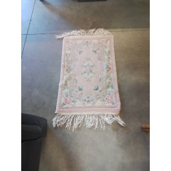 TAPIS LAINE FAIT MAIN ROSE...