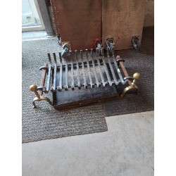 BERCEAU DE CHEMINÉE FER FORGÉ AVEC RÉCUPÉRATEUR DE CENDRE