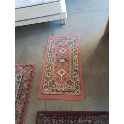 TAPIS ROSE BEIGE NOIR 58X11O