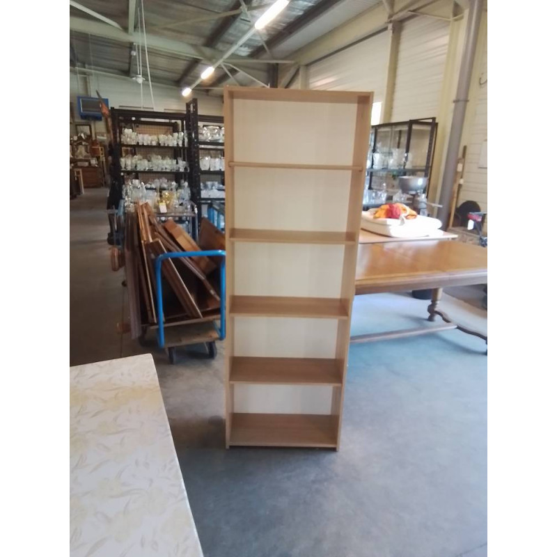 BIBLIOTHÈQUE BOIS CLAIR 5 TABLETTES 