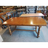TABLE RECTANGULAIRE A ENTRETOISE PIEDS TOURNÉS 2 RALLONGES DE 40 CM