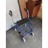 DEHAMBULATEUR PLIANT 4 ROUES METAL BLEU ET PU NOIR 