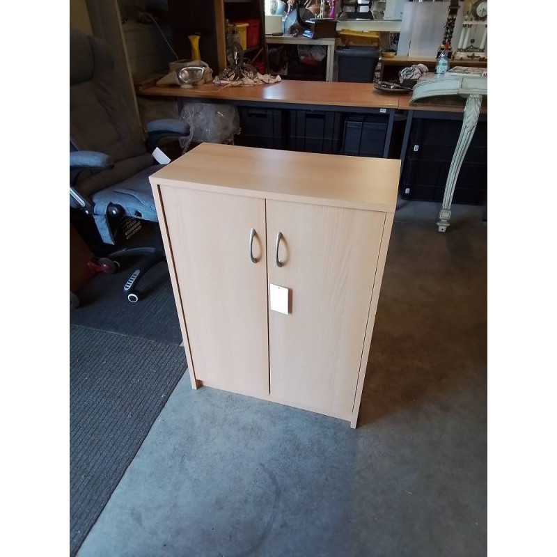 MEUBLE 2 PORTES BATTANTES BOIS CLAIR 