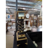 PENDULE PORTIQUE BOIS NOIR TORSADÉ A INCRUSTATION DE LAITON FIN XIXE EN L\'ÉTAT