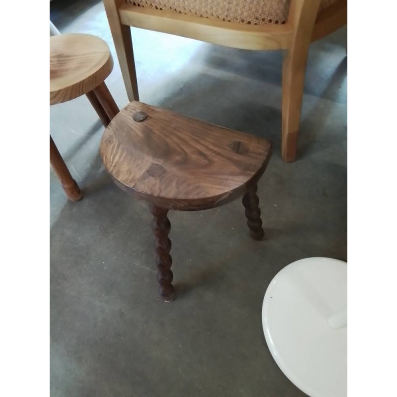 PORTE PLANTE DEMI LUNE BOIS PIEDS CHAPELET 