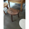 PORTE PLANTE DEMI LUNE BOIS PIEDS CHAPELET 