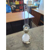 LAMPE A PÉTROLE ÉLECTRIFIÉE OPALINE LAITON ET VERRE