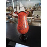 VASE COROLLE VERRE ORANGÉ NOIR