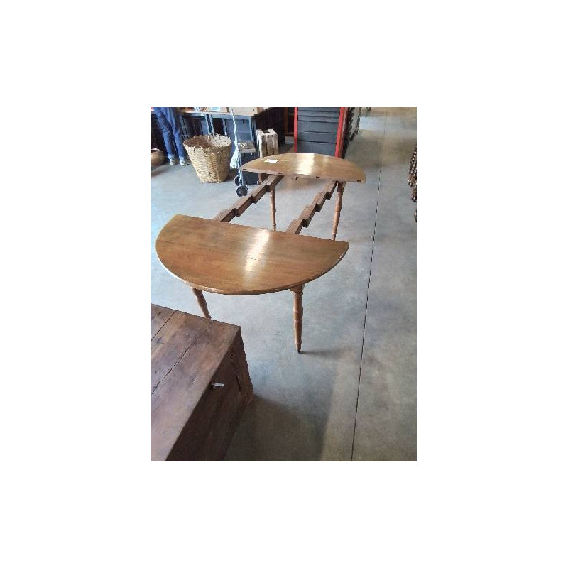 TABLE RONDE A ABATTANTS PIEDSTOURNÉS (S’OUVRANT A 80CM VENDUE SANS RALLONGES) 100X73CM