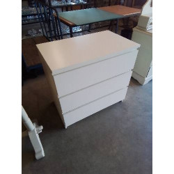 COMMODE BOIS BLANC 3 TIROIRS 