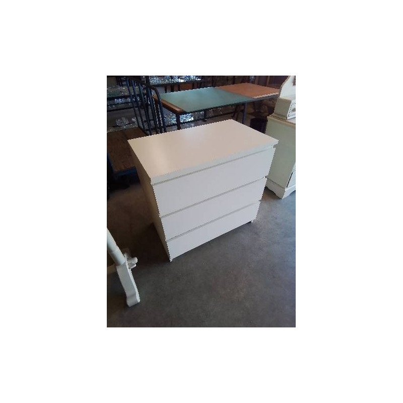 COMMODE BOIS BLANC 3 TIROIRS 