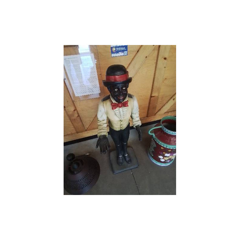 STATUETTE RÉSINE HOMME AU CHAPEAU 93CM