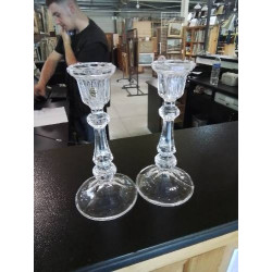 PAIRE DE BOUGEOIRS CRISTAL...
