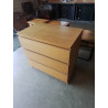 COMMODE BOIS CLAIR 3 TIROIRS 